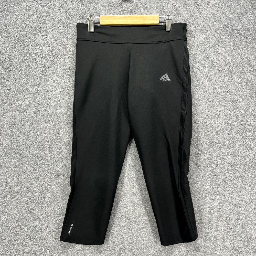 Adidas Leggings Womens‎ Small Black Climalite Mid-Rise Climacool Cropped